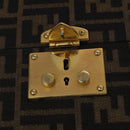 FENDI Zucca Canvas Trunk Jewelry Case Jewelry Box Black Brown Auth 113789SV-10