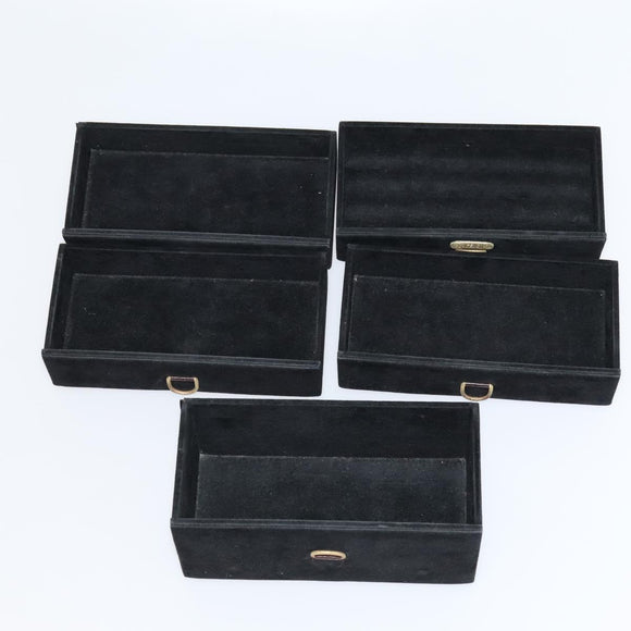 FENDI Zucca Canvas Trunk Jewelry Case Jewelry Box Black Brown Auth 113789SV