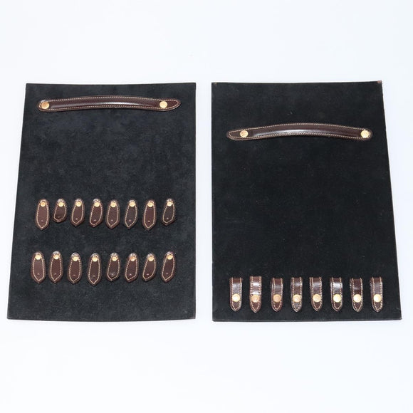 FENDI Zucca Canvas Trunk Jewelry Case Jewelry Box Black Brown Auth 113789SV