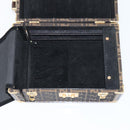 FENDI Zucca Canvas Trunk Jewelry Case Jewelry Box Black Brown Auth 113789SV-27