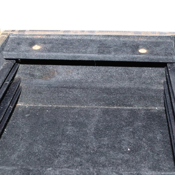 FENDI Zucca Canvas Trunk Jewelry Case Jewelry Box Black Brown Auth 113789SV