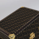 FENDI Zucca Canvas Trunk Jewelry Case Jewelry Box Black Brown Auth 113789SV-7