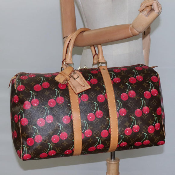 LOUIS VUITTON Monogram Cherry Keepall 45 Boston Tas M95011 LV Auth 113808SAM