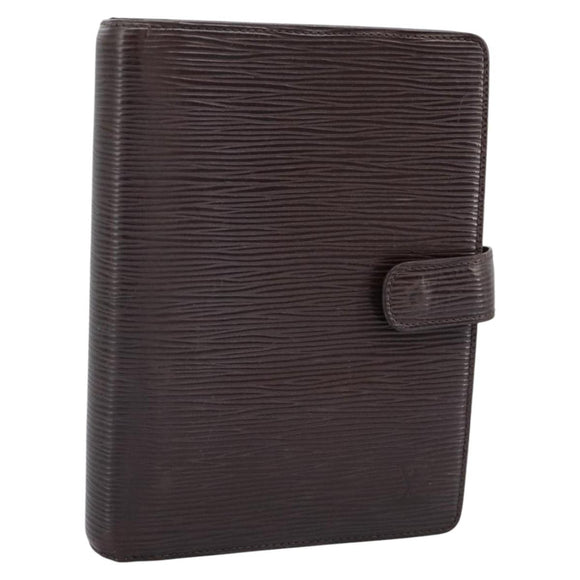 LOUIS VUITTON Epi Agenda MM Day Planner Cover Brown R20043 LV Auth 113815