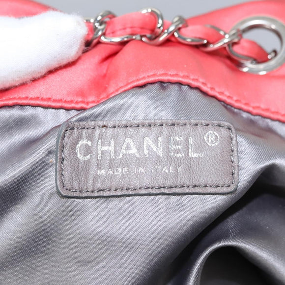 CHANEL Melrose Cabas Hand Bag Nylon Pink CC Auth 113819