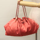 CHANEL Melrose Cabas Hand Bag Nylon Pink CC Auth 113819-23