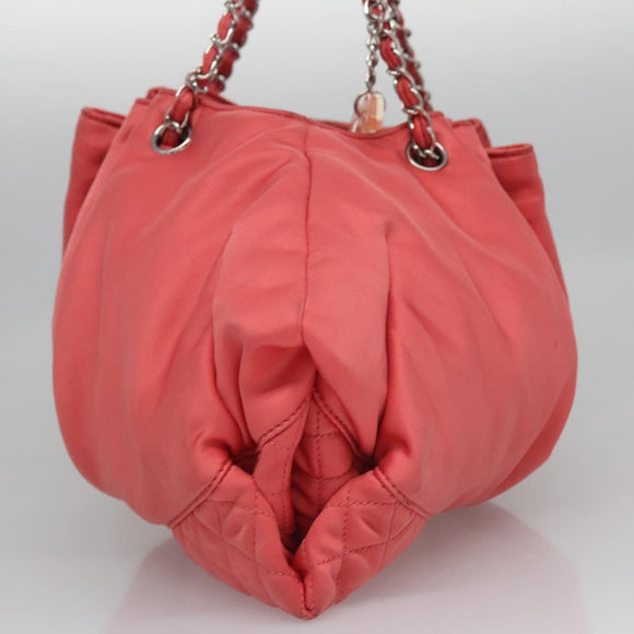 CHANEL Melrose Cabas Hand Bag Nylon Pink CC Auth 113819