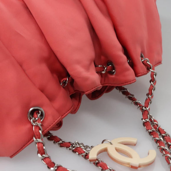 CHANEL Melrose Cabas Hand Bag Nylon Pink CC Auth 113819