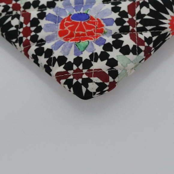 CHANEL Clutch Bag Cotton White CC Auth 113828AV