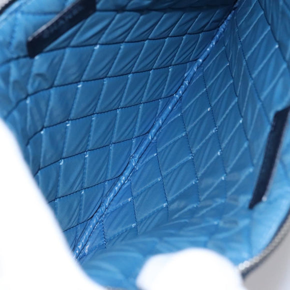 CHANEL Clutch Bag Cotton White CC Auth 113828AV