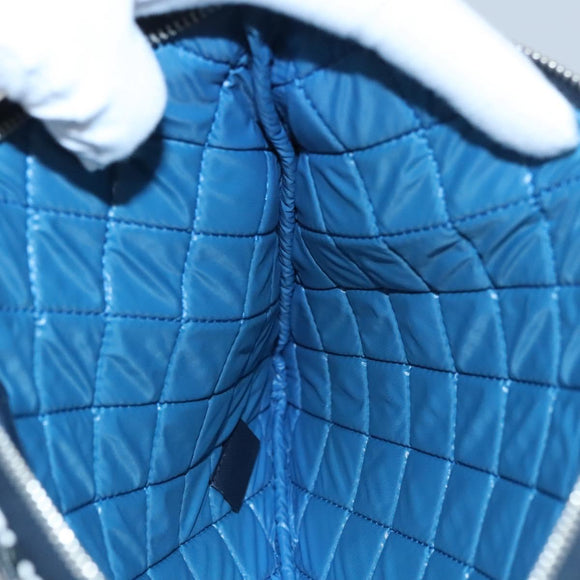 CHANEL Clutch Bag Cotton White CC Auth 113828AV