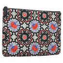 CHANEL Clutch Bag Cotton White CC Auth 113828AV-1