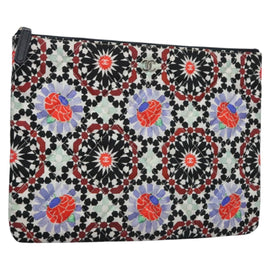 CHANEL Clutch Bag Cotton White CC Auth 113828V