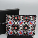 CHANEL Clutch Bag Cotton White CC Auth 113828AV-12