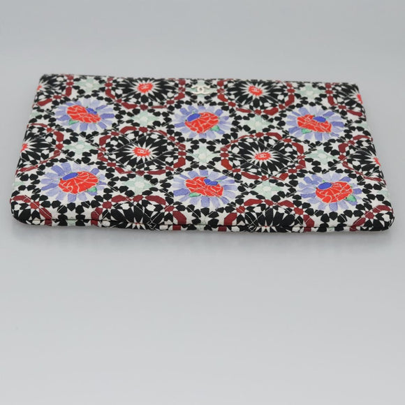 CHANEL Clutch Bag Cotton White CC Auth 113828AV