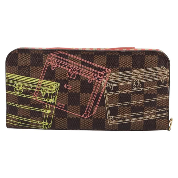 LOUIS VUITTON Damier Trunk Zippy Wallet Long Wallet N63026 LV Auth 113831