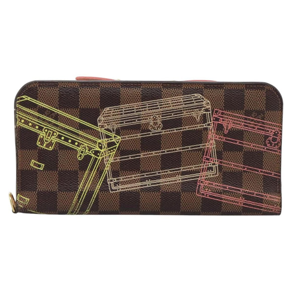 LOUIS VUITTON Damier Trunk Zippy Wallet Long Wallet N63026 LV Auth 113831