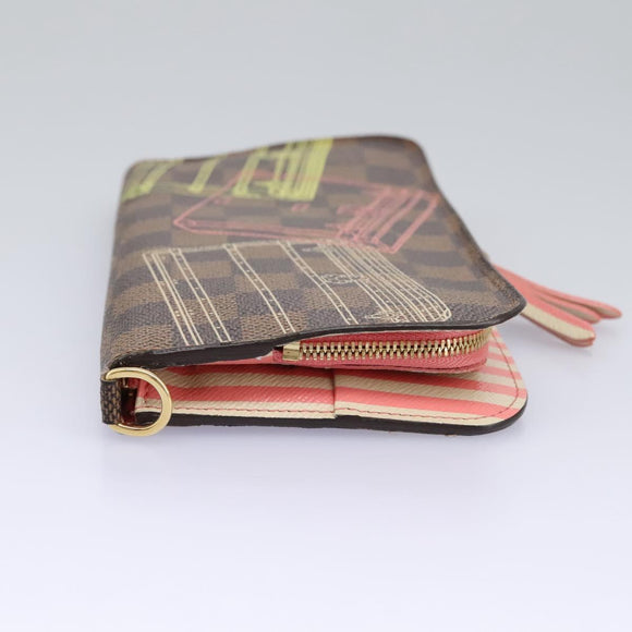 LOUIS VUITTON Damier Trunk Zippy Wallet Long Wallet N63026 LV Auth 113831