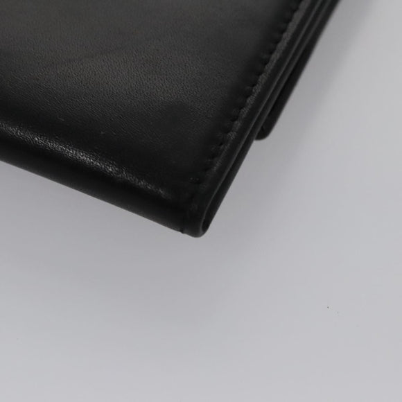 Salvatore Ferragamo Gancini Shoulder Wallet Leather Black Gold Auth 113832