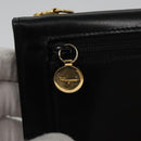 Salvatore Ferragamo Gancini Shoulder Wallet Leather Black Gold Auth 113832-8
