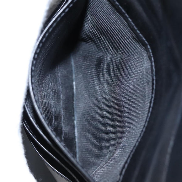 Salvatore Ferragamo Gancini Shoulder Wallet Leather Black Gold Auth 113832