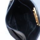 Salvatore Ferragamo Gancini Shoulder Wallet Leather Black Gold Auth 113832-17