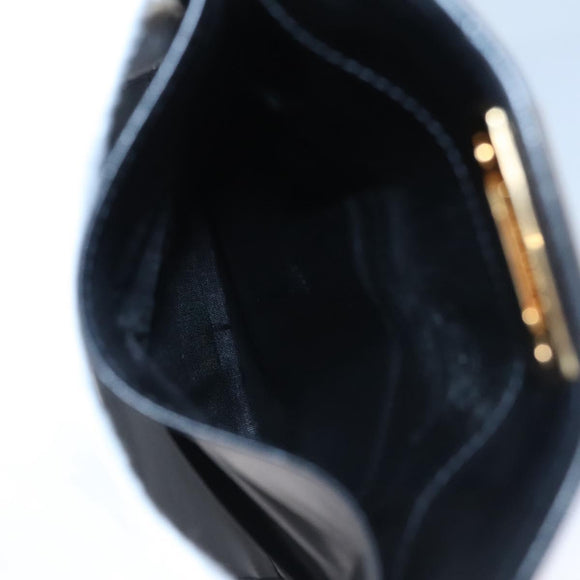 Salvatore Ferragamo Gancini Shoulder Wallet Leather Black Gold Auth 113832