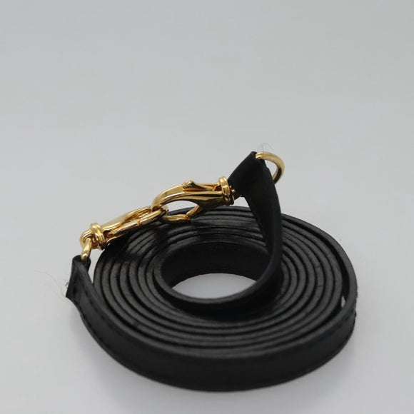 Salvatore Ferragamo Gancini Shoulder Wallet Leather Black Gold Auth 113832