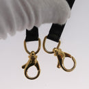 Salvatore Ferragamo Gancini Shoulder Wallet Leather Black Gold Auth 113832-20