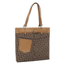 Christian Dior Trotter Canvas Tote Bag Brown Beige Silver Auth 113862-1