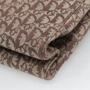 Christian Dior Trotter Canvas Tote Bag Brown Beige Silver Auth 113862-12