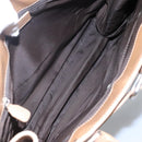 Christian Dior Trotter Canvas Tote Bag Brown Beige Silver Auth 113862-15