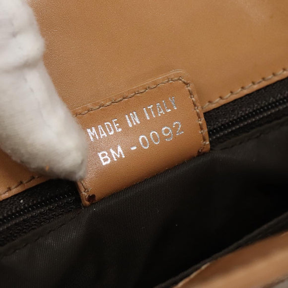 Christian Dior Trotter Canvas Tote Bag Brown Beige Silver Auth 113862