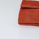 CHANEL Choco Bar Chain Shoulder Bag Suede Red CC Auth 113865-10