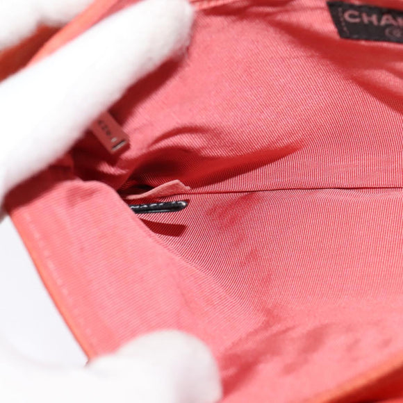 CHANEL Choco Bar Chain Shoulder Bag Suede Red CC Auth 113865