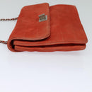 CHANEL Choco Bar Chain Shoulder Bag Suede Red CC Auth 113865-4