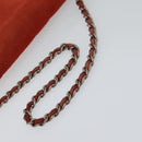 CHANEL Choco Bar Chain Shoulder Bag Suede Red CC Auth 113865-7