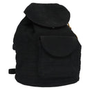 Christian Dior Lady Dior Backpack Nylon Black Gold Auth 113919-1