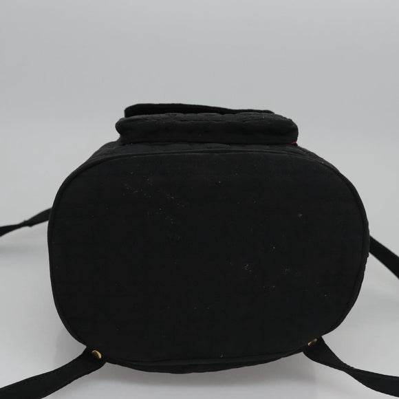 Christian Dior Lady Dior Backpack Nylon Black Gold Auth 113919