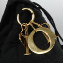 Christian Dior Lady Dior Backpack Nylon Black Gold Auth 113919-11