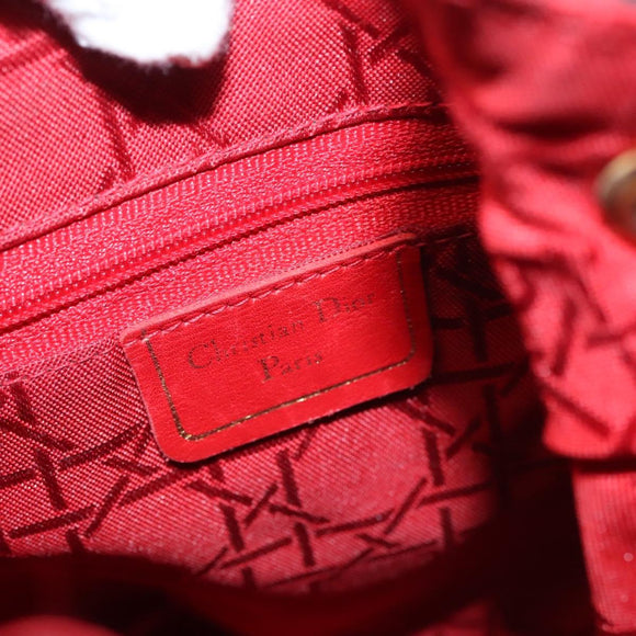 Christian Dior Lady Dior Backpack Nylon Black Gold Auth 113919