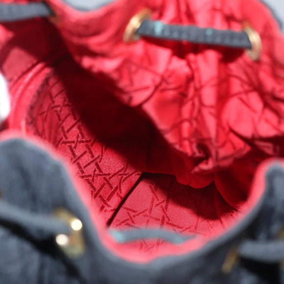 Christian Dior Lady Dior Backpack Nylon Black Gold Auth 113919