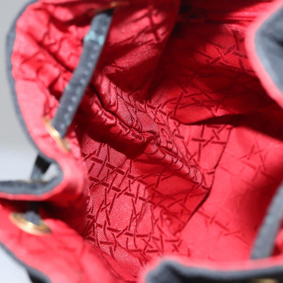 Christian Dior Lady Dior Backpack Nylon Black Gold Auth 113919