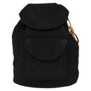 Christian Dior Lady Dior Backpack Nylon Black Gold Auth 113919-13