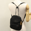 Christian Dior Lady Dior Backpack Nylon Black Gold Auth 113919-22
