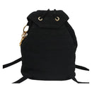 Christian Dior Lady Dior Backpack Nylon Black Gold Auth 113919-2