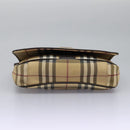 BURBERRY Nova Check Shoulder Bag PVC Beige Brown Auth 113921-5