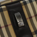 BURBERRY Nova Check Shoulder Bag PVC Beige Brown Auth 113921-10