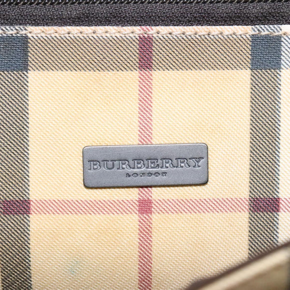 BURBERRY Nova Check Shoulder Bag PVC Beige Brown Auth 113921