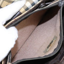 BURBERRY Nova Check Shoulder Bag PVC Beige Brown Auth 113921-26
